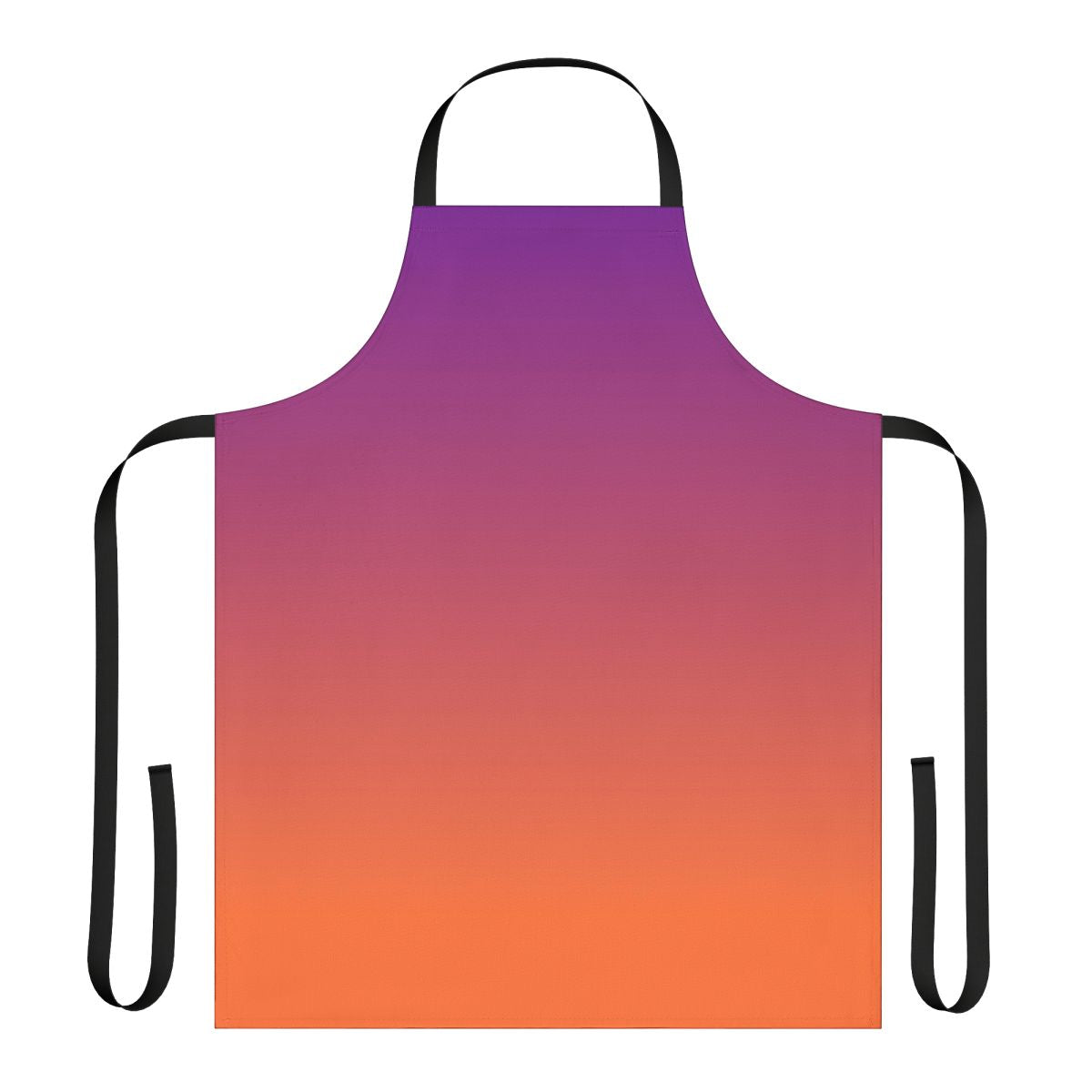 Person wearing an orange and purple gradient apron while cooking or baking in the kitchen.