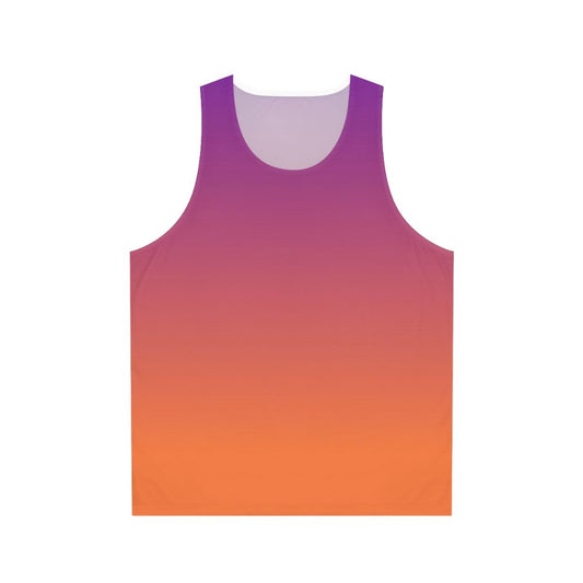 Vibrant orange and purple gradient unisex tank top
