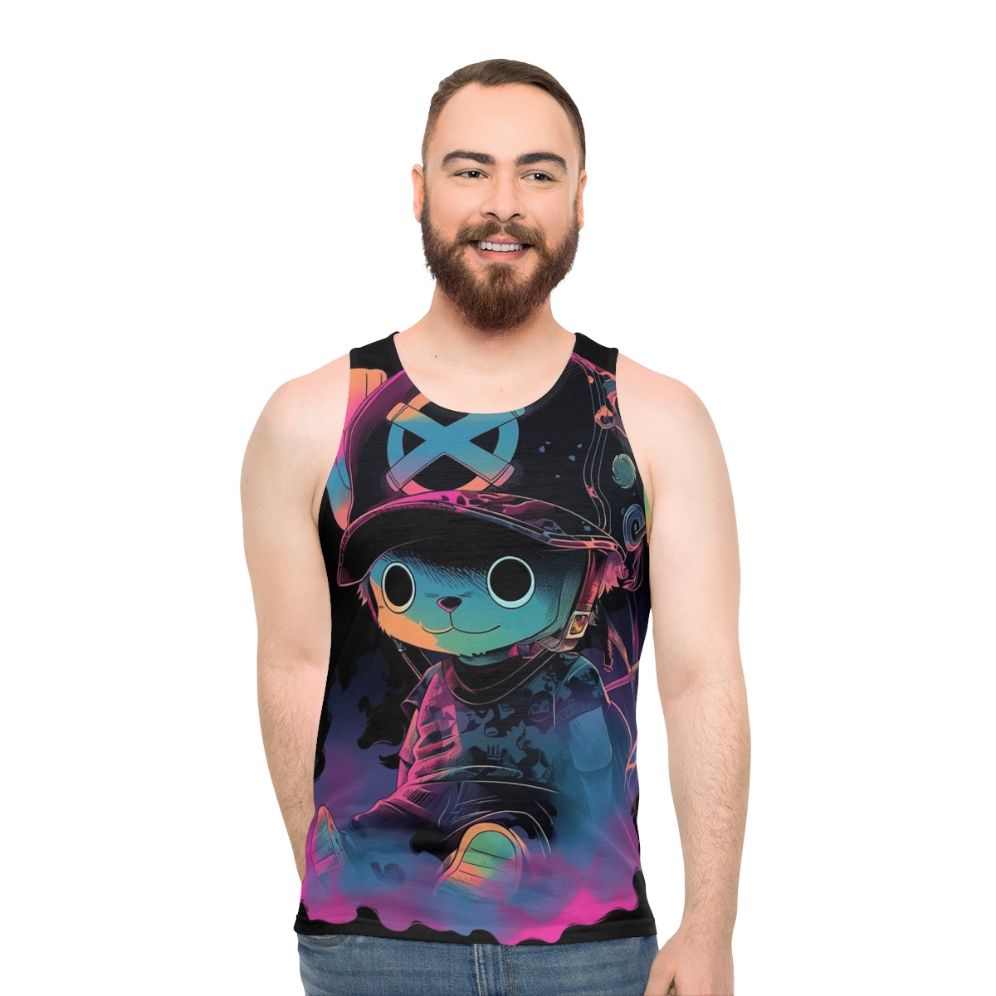 Vibrant graffiti cotton candy style unisex tank top