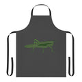 Colorful apron featuring a vibrant grasshopper and other legendary animal designs