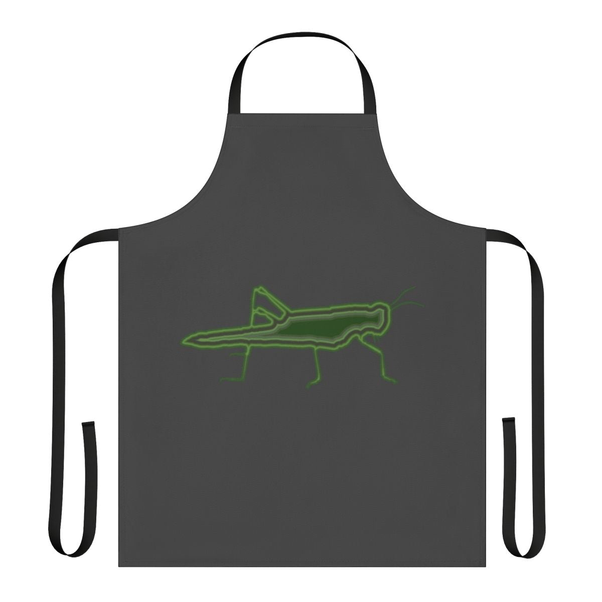 Colorful apron featuring a vibrant grasshopper and other legendary animal designs
