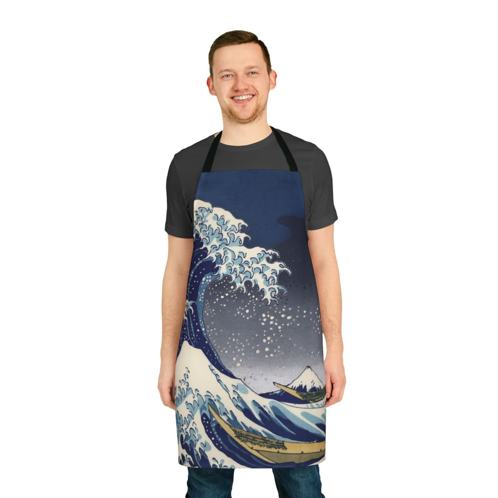 Stunning Great Wave of Kanagawa design printed on a durable, high-quality apron