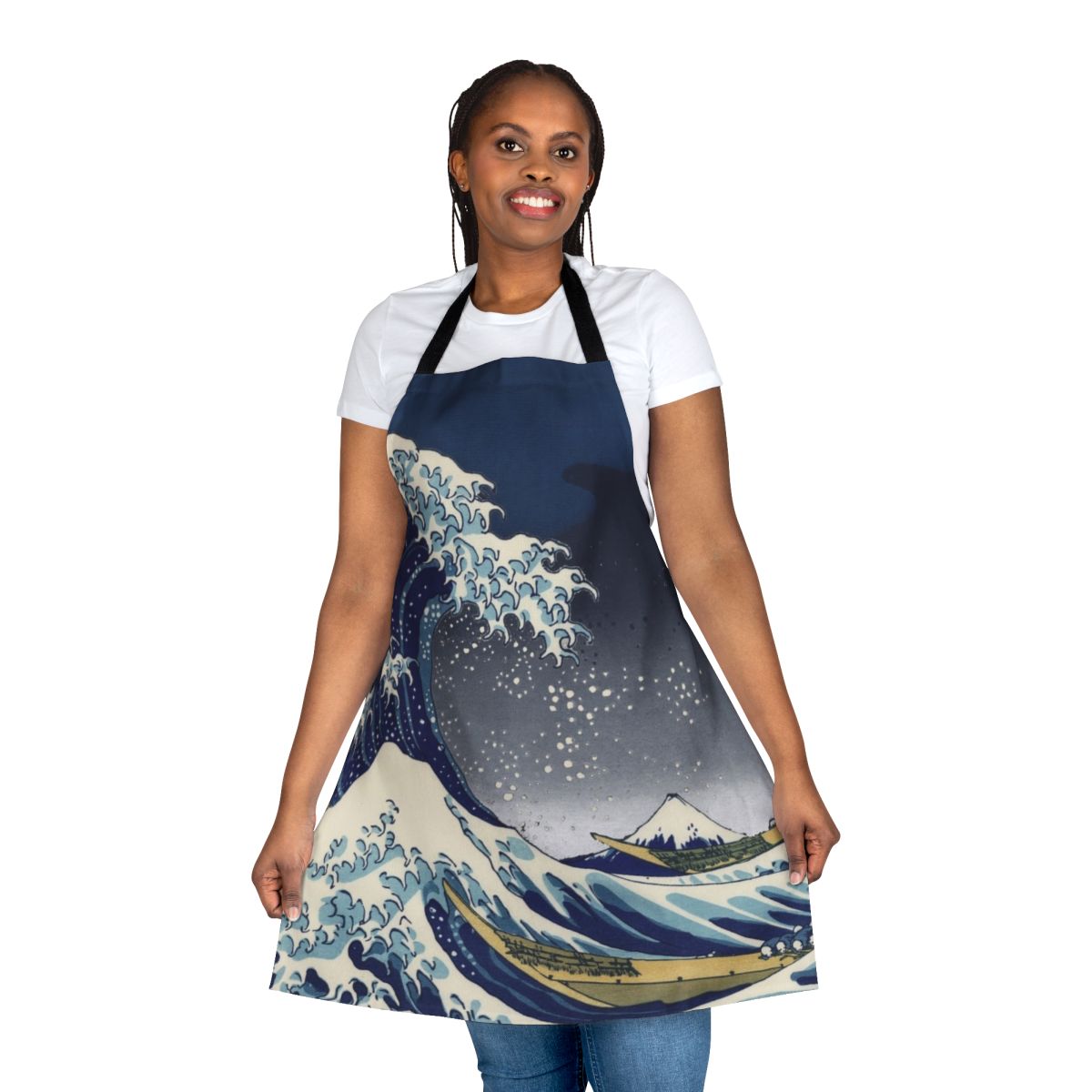 Stunning Great Wave of Kanagawa design printed on a durable, high-quality apron