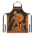 Colorful apron featuring a detailed ancient Greek frieze depicting gods, goddesses, and mythological figures.