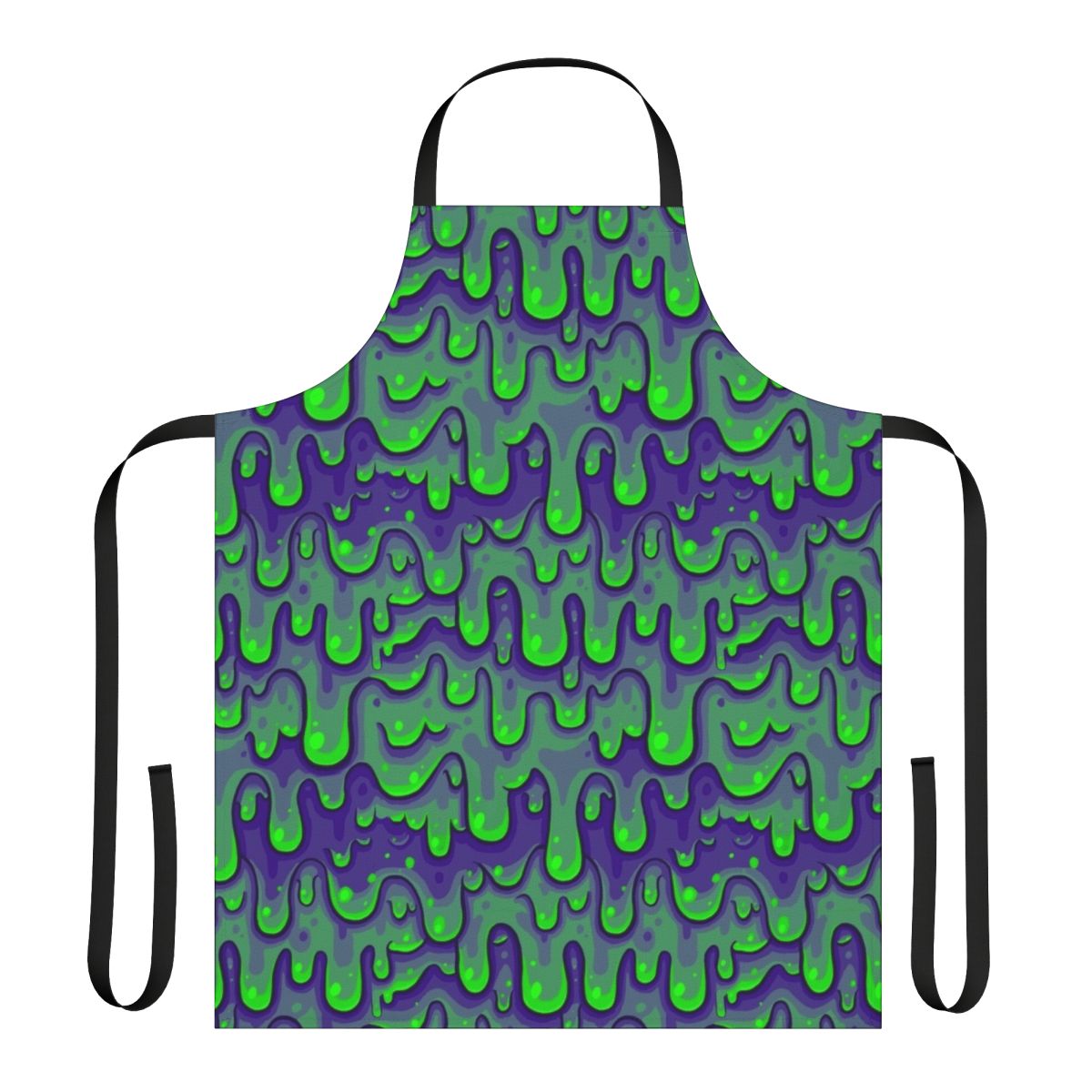 Green slime pattern printed on an adjustable, durable kitchen apron