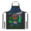 Green velvet apron with a galaxy design, perfect for electronic dance music and house music fans.