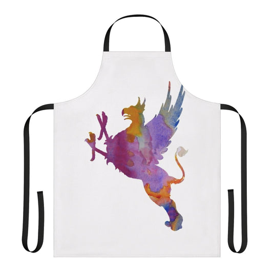 Vibrant silhouette artwork featuring a gryphon, a legendary creature, in colorful, abstract design.