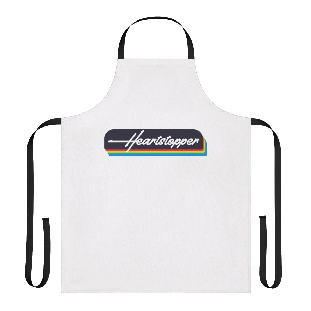 Heartstopper-themed pride apron with colorful pattern