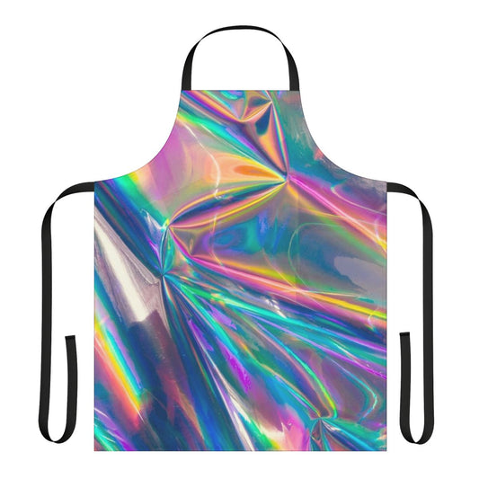 Vibrant holographic apron with dazzling rainbow colors