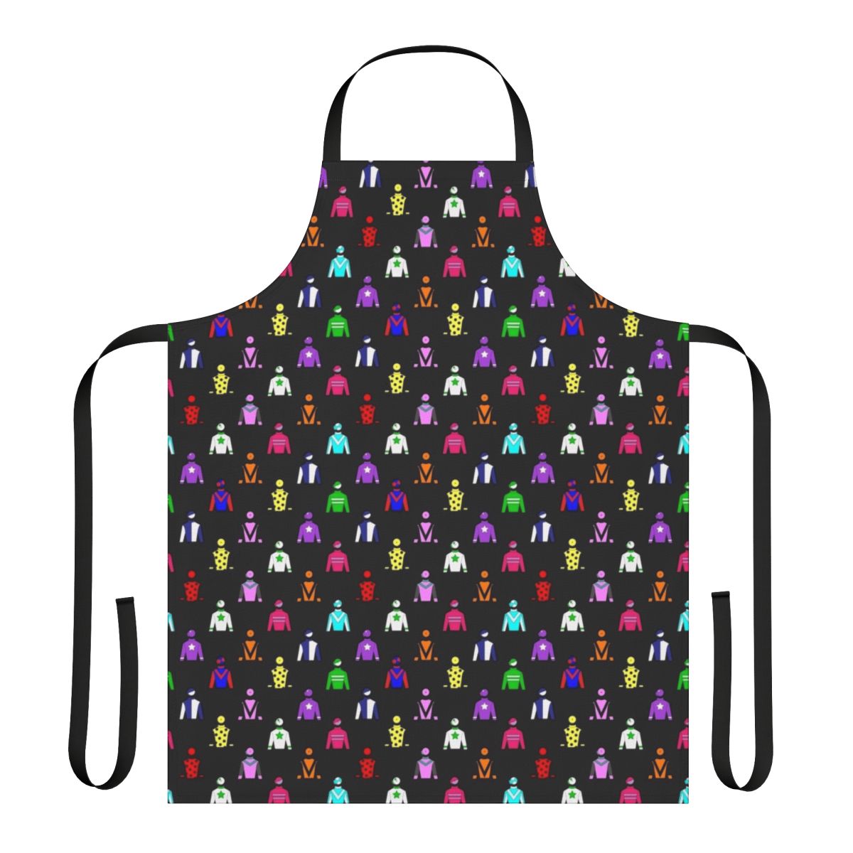 Colorful apron featuring a classic horse racing jockey silks pattern