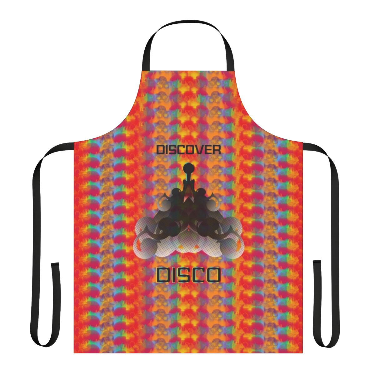 Colorful psychedelic-inspired apron with Star Trek design