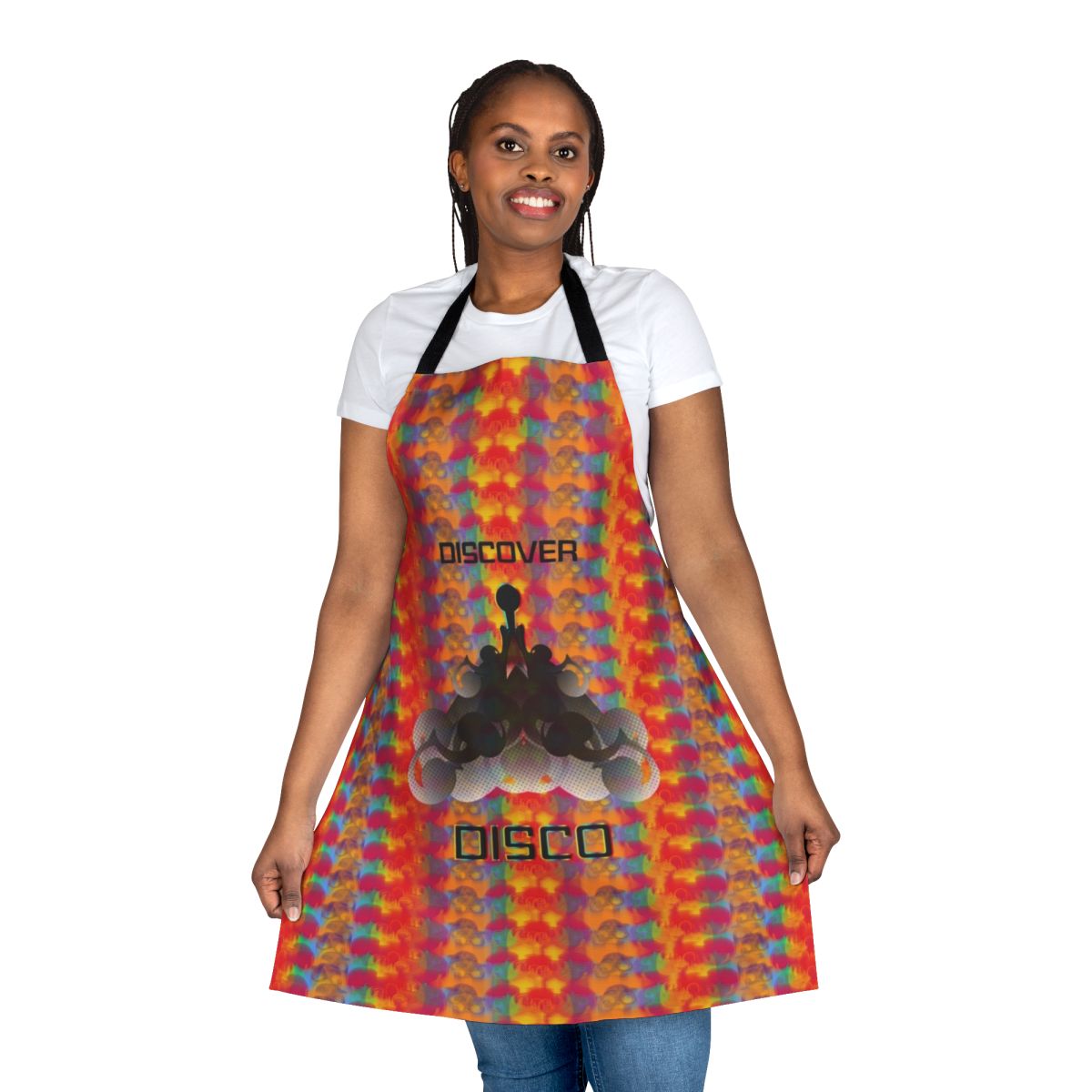 Colorful psychedelic-inspired apron with Star Trek design
