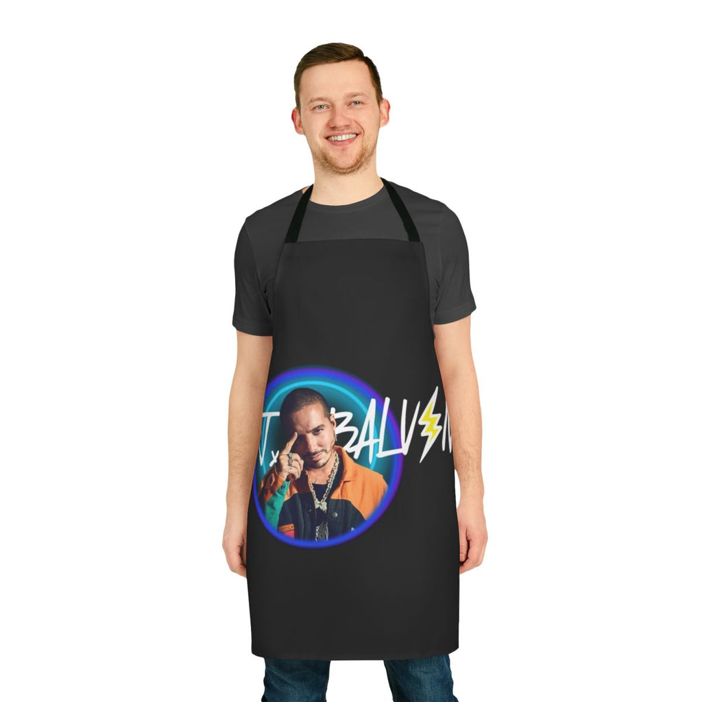 J Balvin-inspired apron featuring a colorful, stylized design