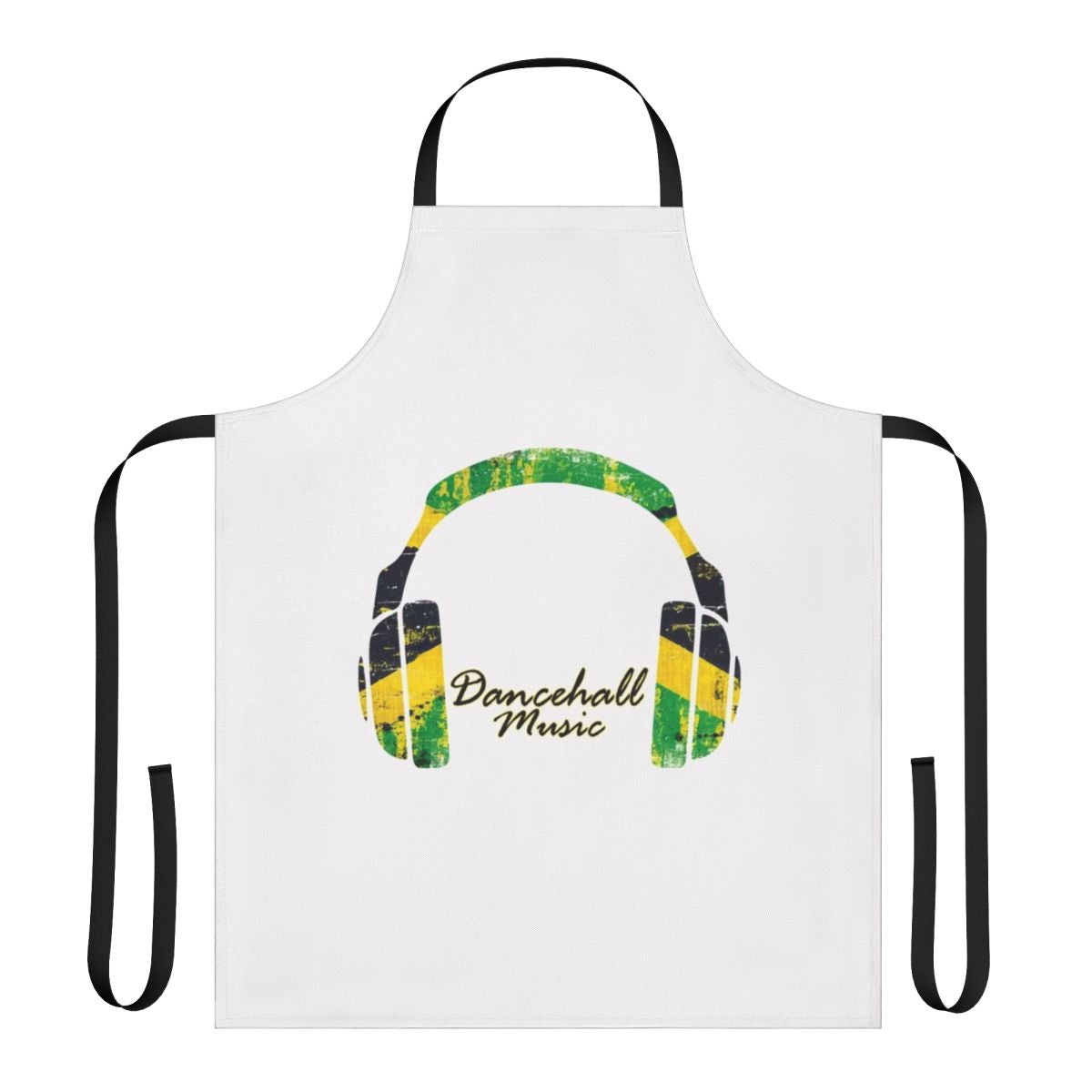 Colorful apron featuring a dancehall music and Caribbean culture design