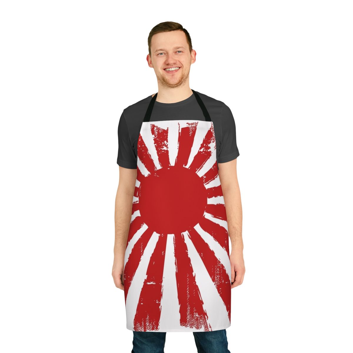 Apron featuring a vibrant Japanese rising sun design