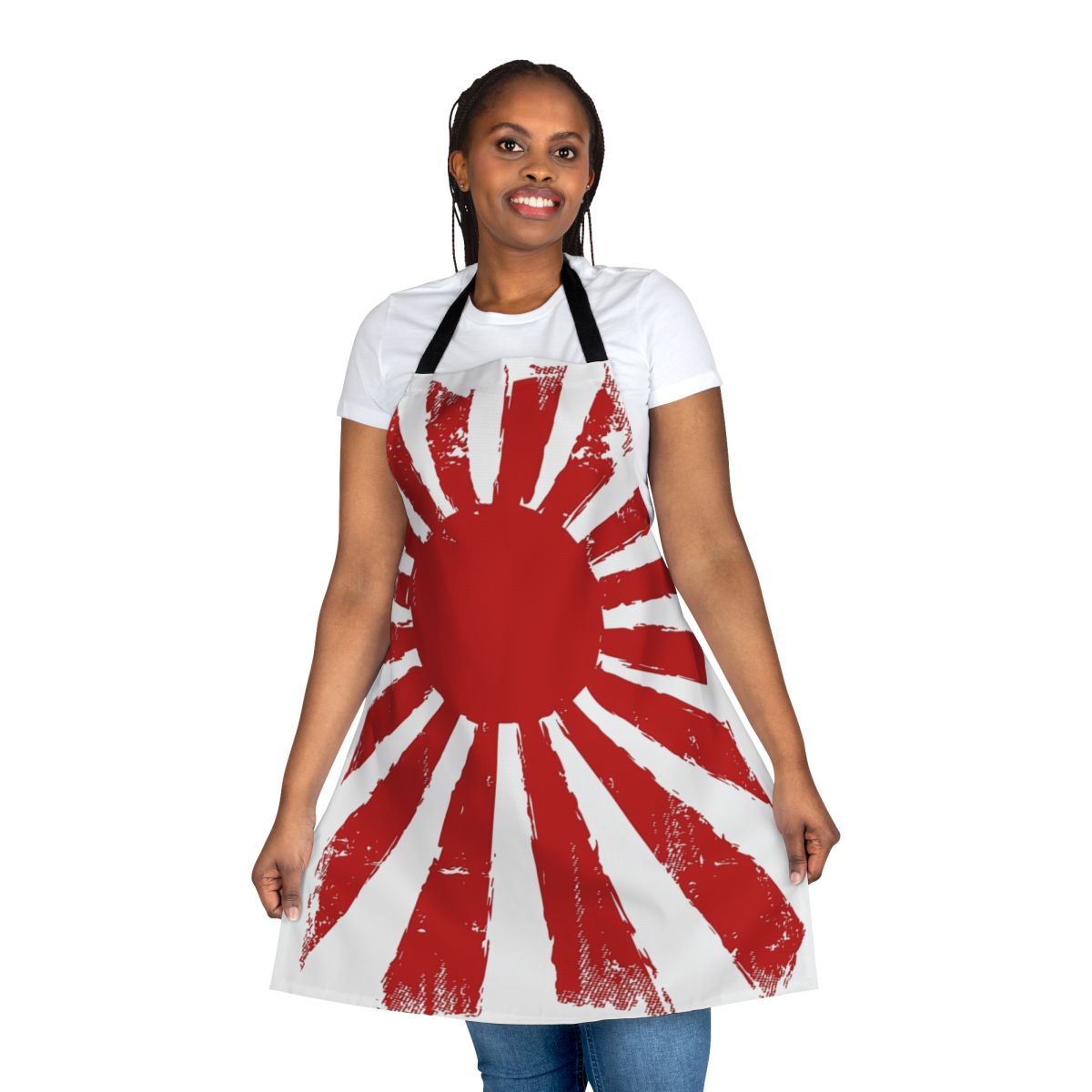 Apron featuring a vibrant Japanese rising sun design
