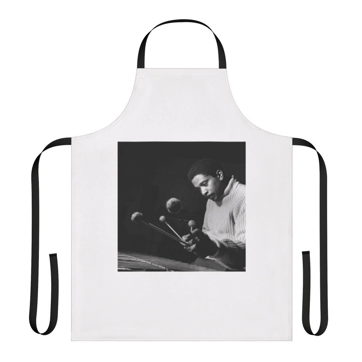 Apron featuring a design inspired by the legendary jazz musician Bobby Hutcherson and his iconic vibraphone playing.