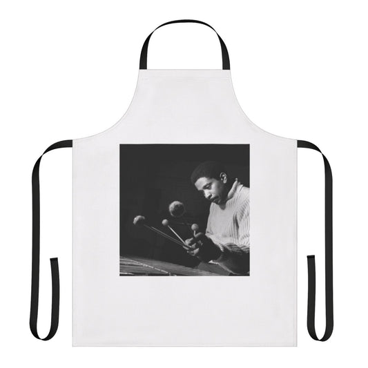 Apron featuring a design inspired by the legendary jazz musician Bobby Hutcherson and his iconic vibraphone playing.