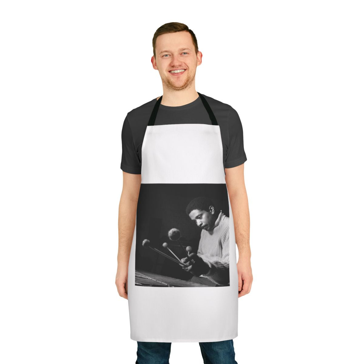 Apron featuring a design inspired by the legendary jazz musician Bobby Hutcherson and his iconic vibraphone playing.
