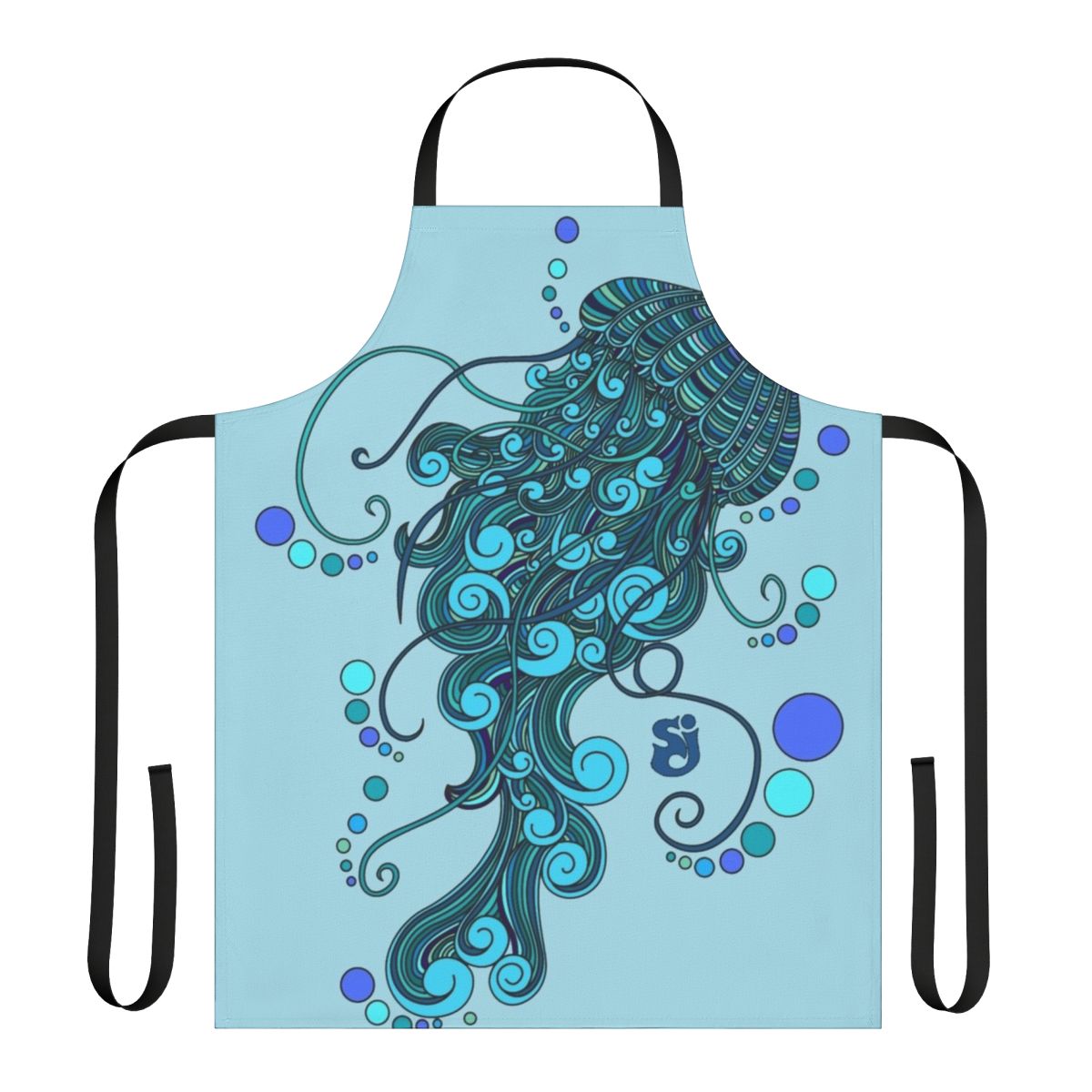 Colorful apron featuring a psychedelic jelly fish design inspired by the Colorado band String Cheese Incident