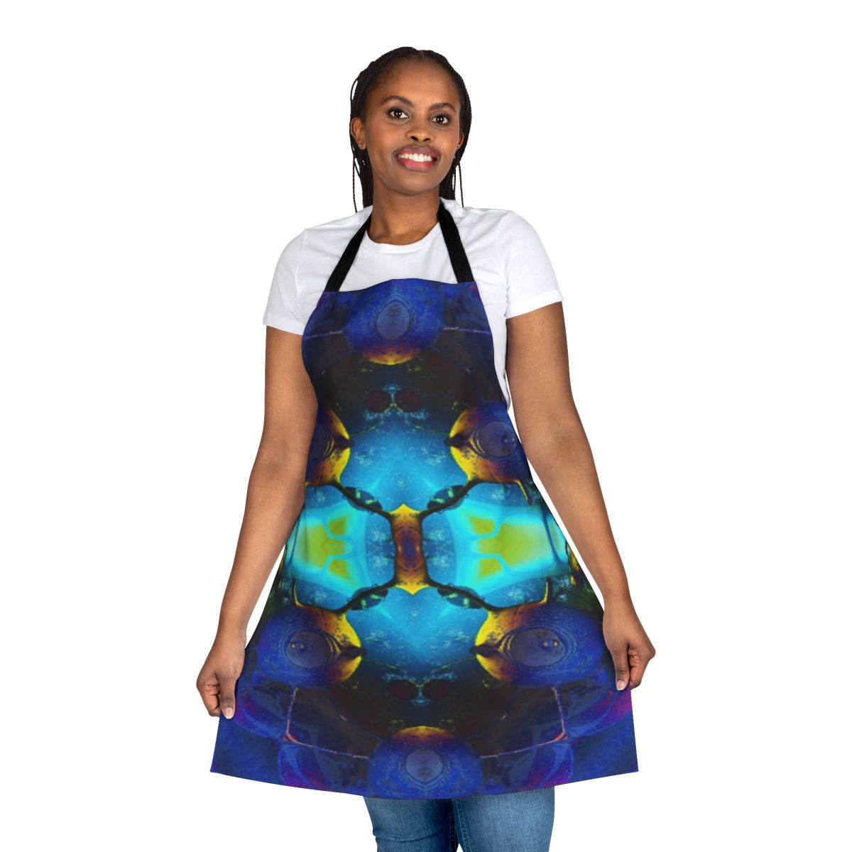 Colorful kaleidoscope design on a stylish apron