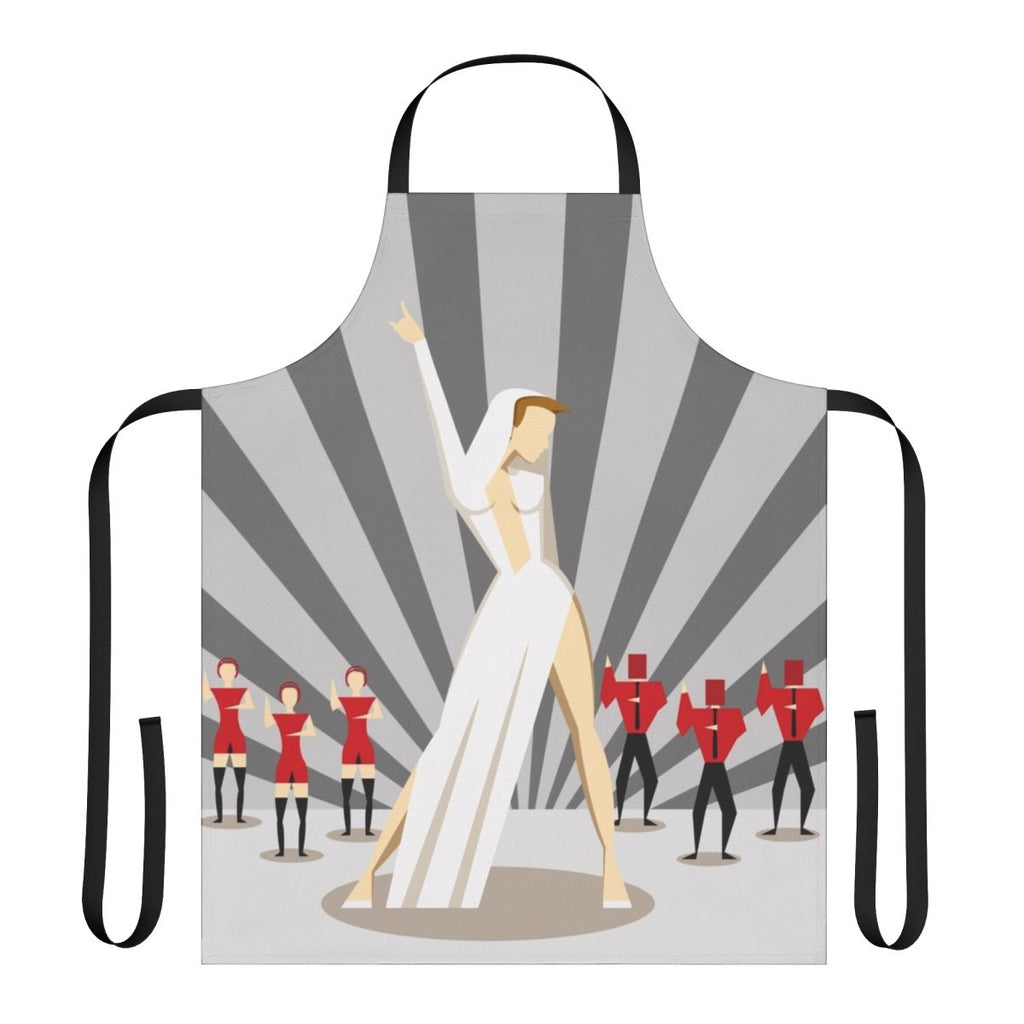 Colorful pop art style apron featuring Kylie Minogue imagery