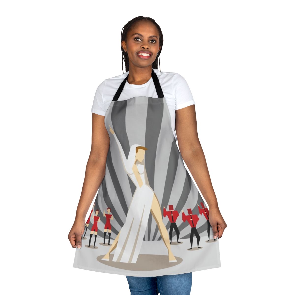 Colorful pop art style apron featuring Kylie Minogue imagery