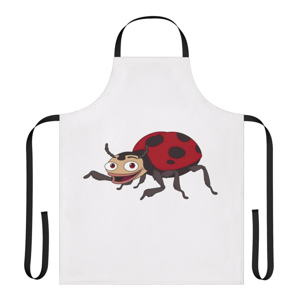 A colorful apron featuring a ladybug design, perfect for Big Mouth fans.