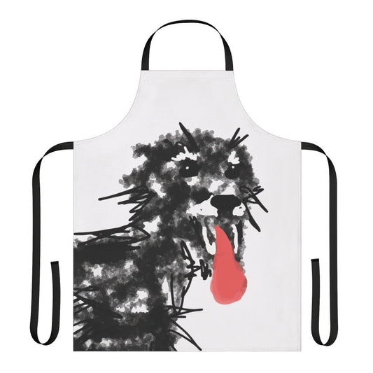 Vibrant apron featuring a large print design of dog breeds like greyhounds, whippets, and salukis with the text "Legs and Lungs"