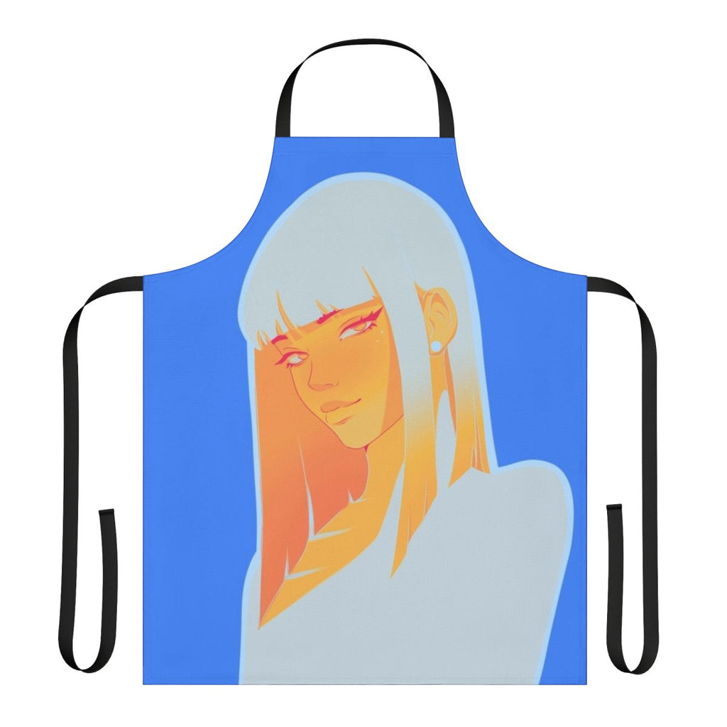 Colorful lemon-patterned apron with a modern, flat design