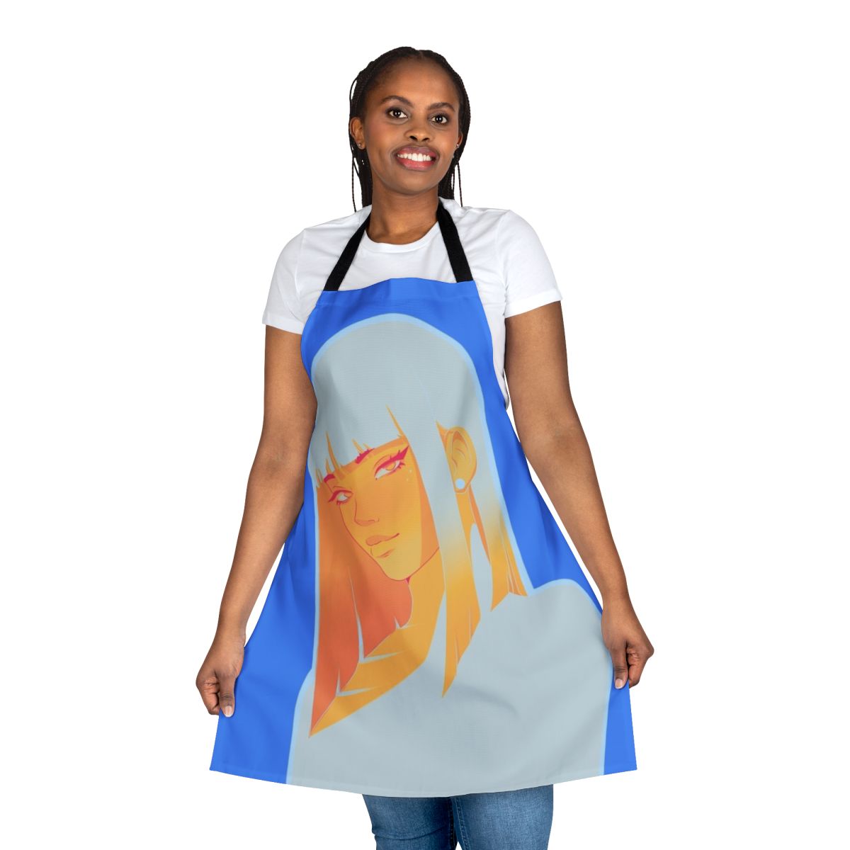 Colorful lemon-patterned apron with a modern, flat design