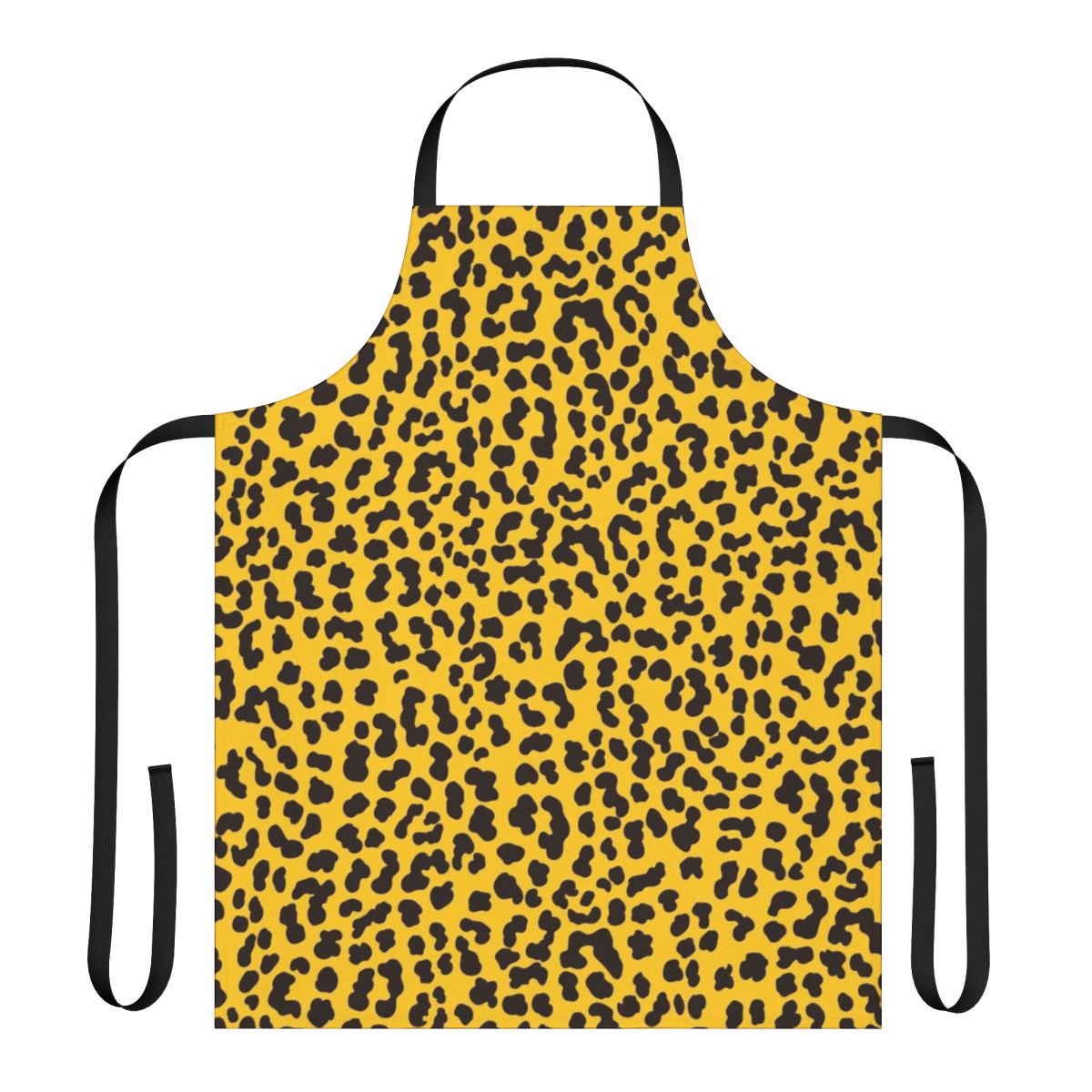 Punk-inspired yellow leopard print apron