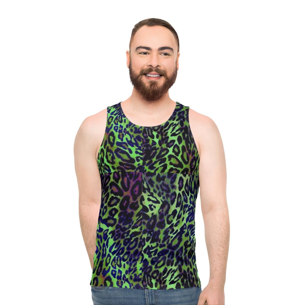 Colorful leopard print unisex tank top