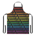 Colorful apron featuring a rainbow design and "Ok Boomer" text