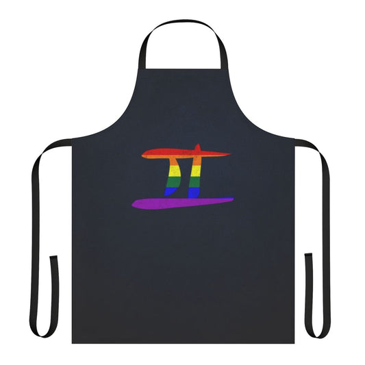 Colorful LGBTQ+ pride flag design with Gemini zodiac symbol on a kitchen apron