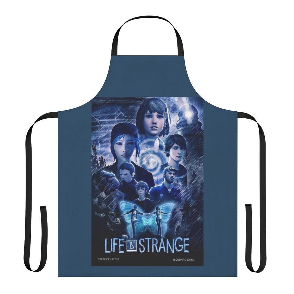Colorful movie poster-inspired apron featuring characters from the popular video game Life Is Strange