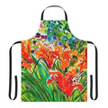 Colorful lilies printed on a high-quality apron