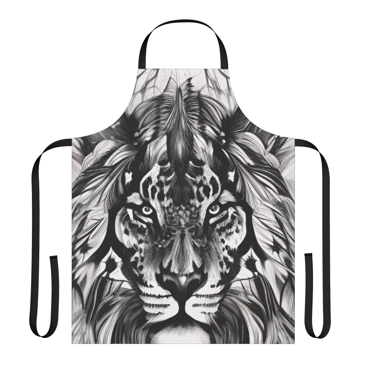Colorful portrait of a lion on an apron
