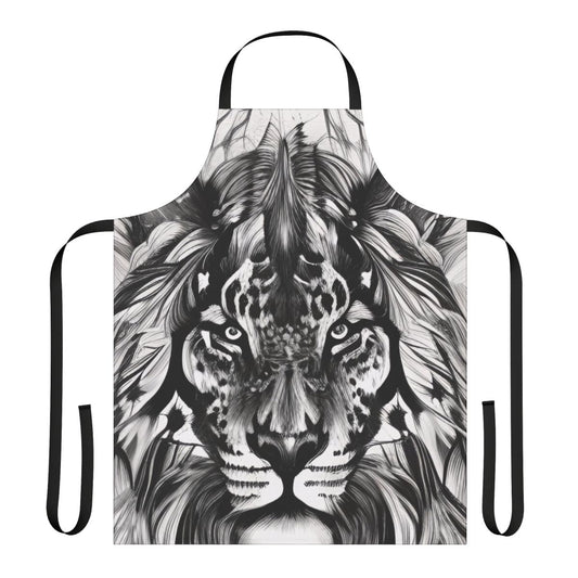 Colorful portrait of a lion on an apron