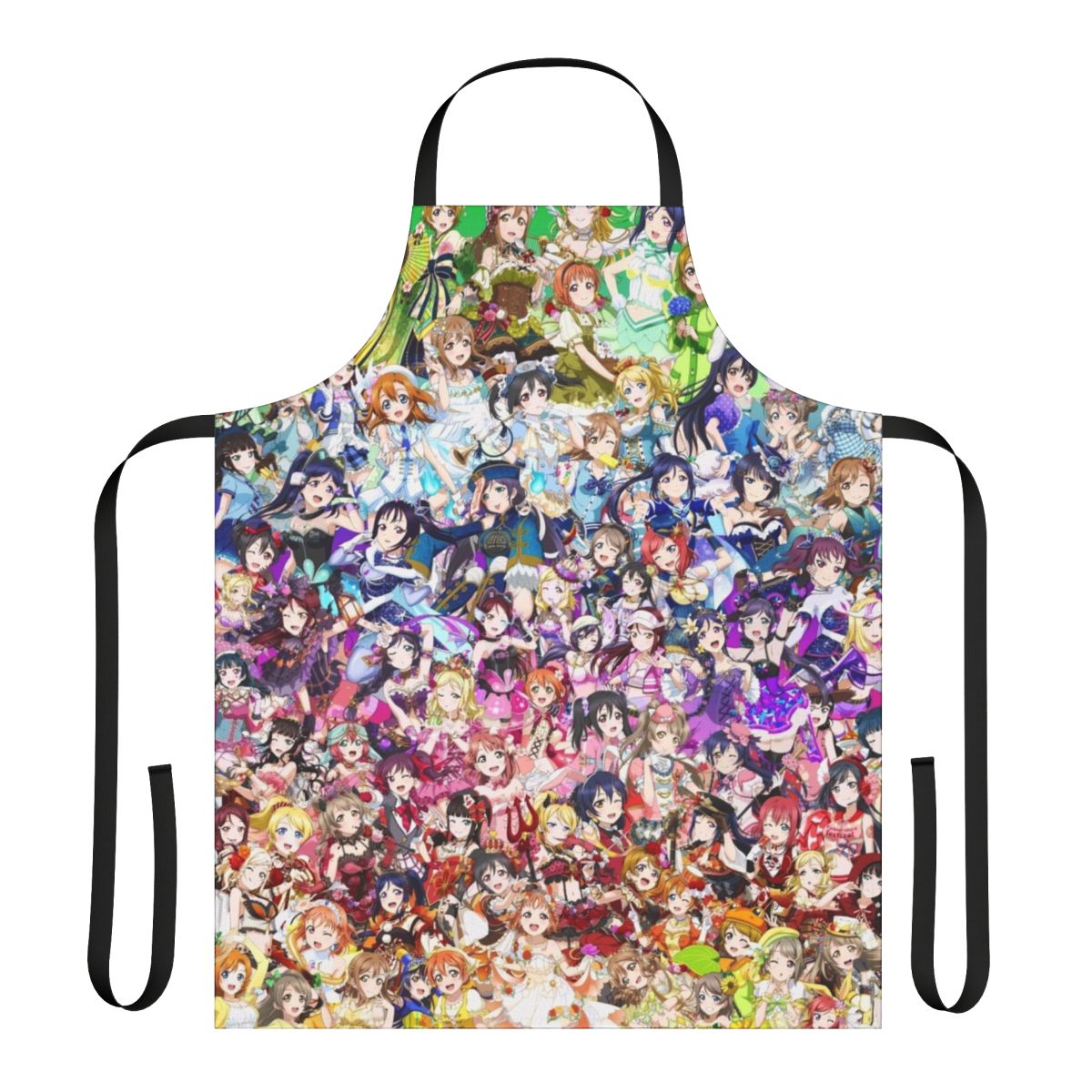 Colorful love live inspired apron with gradient rainbow design
