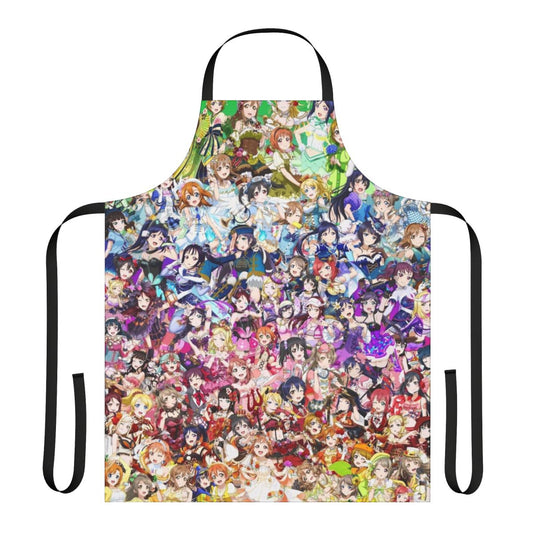 Colorful love live inspired apron with gradient rainbow design
