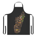 Colorful apron featuring a scientific illustration of diverse Mantellidae frog species from Madagascar