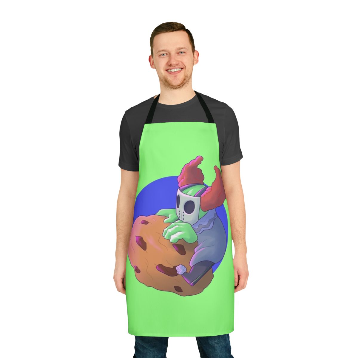 Vibrant apron featuring Tricky the Clown from Madness Combat and Friday Night Funkin'