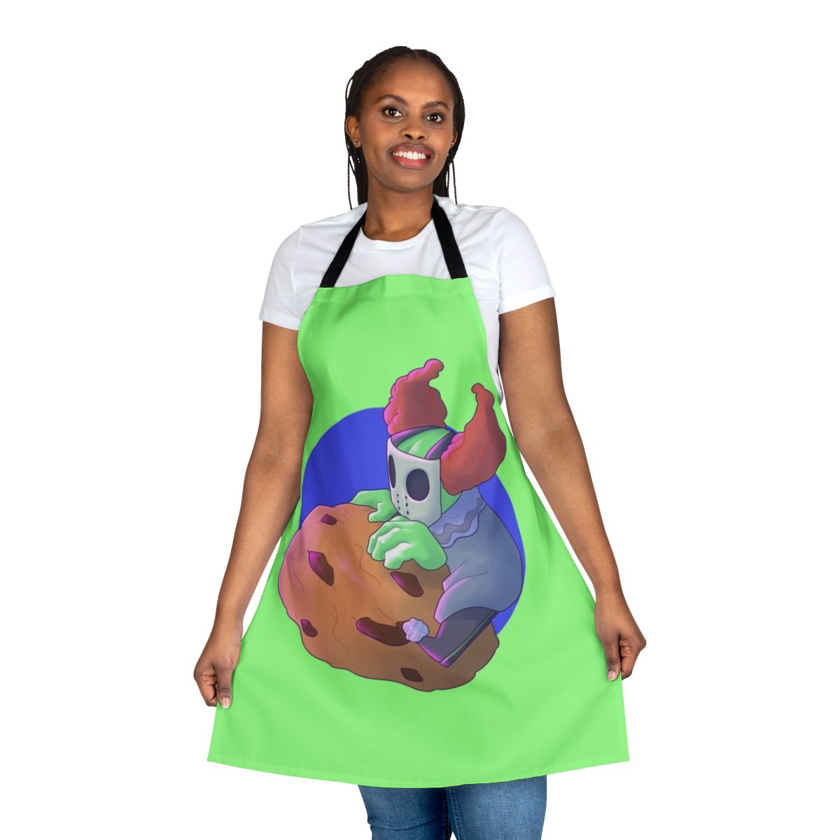 Vibrant apron featuring Tricky the Clown from Madness Combat and Friday Night Funkin'
