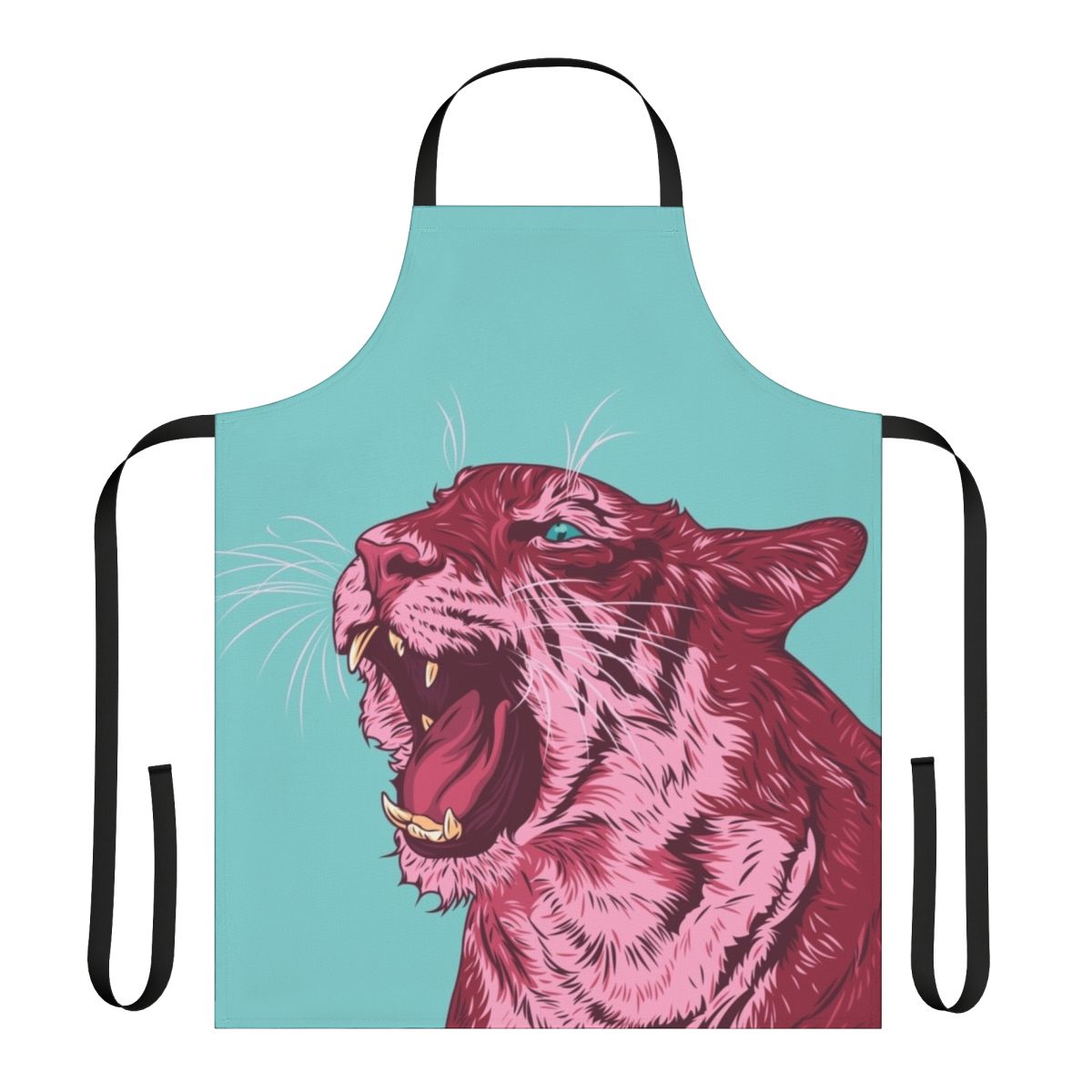 Magenta tiger portrait design printed on a high-quality apron