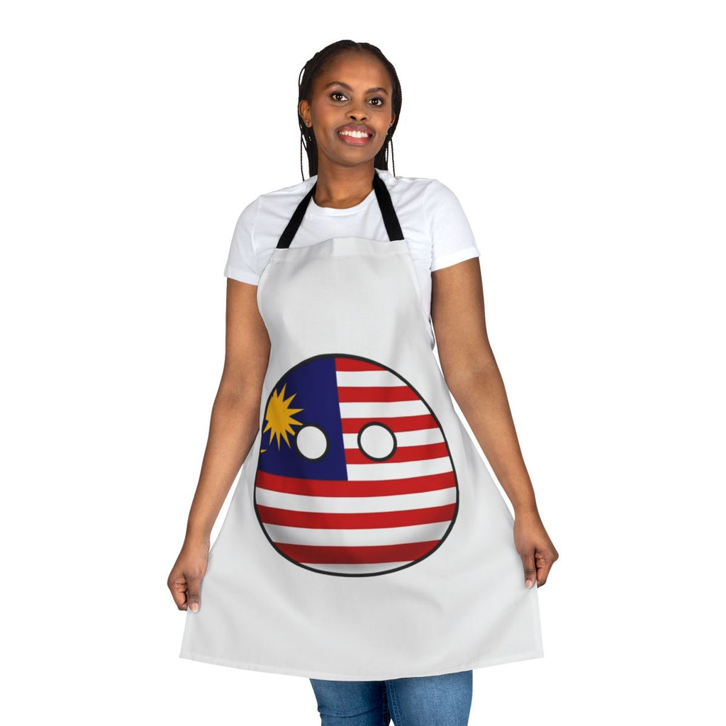 Colorful Malaysian countryball graphic printed on a high-quality apron