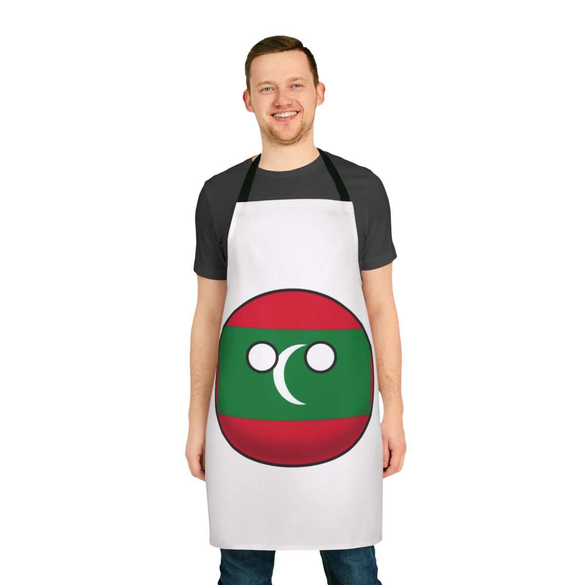 Maldives flag-inspired apron with iconic countryball design
