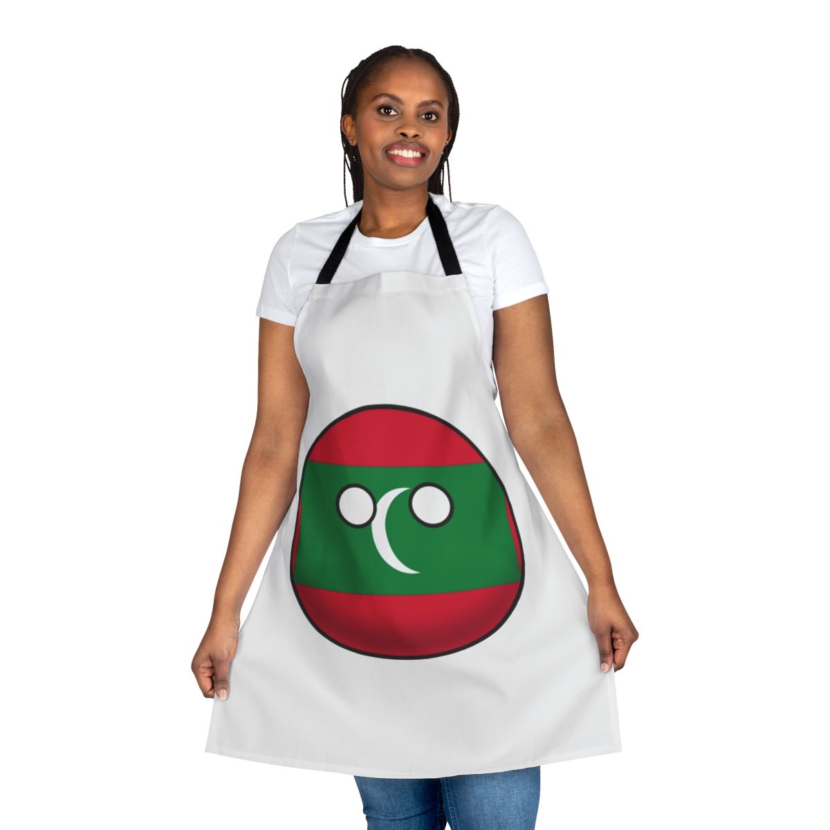Maldives flag-inspired apron with iconic countryball design