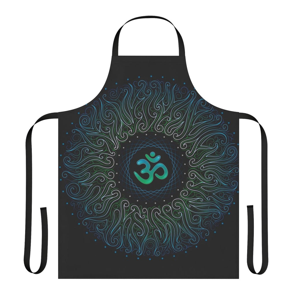 Colorful mandala pattern apron with spiritual and visionary art design
