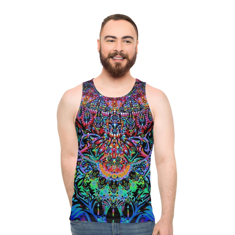 Vibrant mandala print unisex tank top